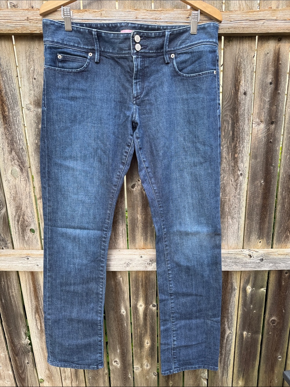 Lilly Pulitzer Dark Wash Stretch Jeans Double Button Size 12